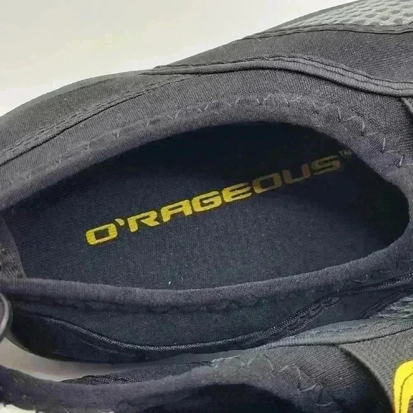 Brand New O'Rageous  Water Park Men's Shoes Slip on Size 7 Black Grey Yellow - Picture 5 of 10